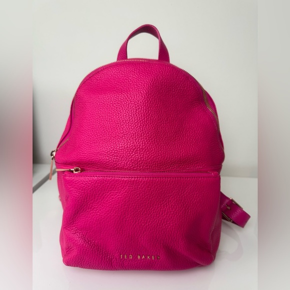 Ted Baker Handbags - Ted Baker Pink Soft Pebbled Leather Backpack
